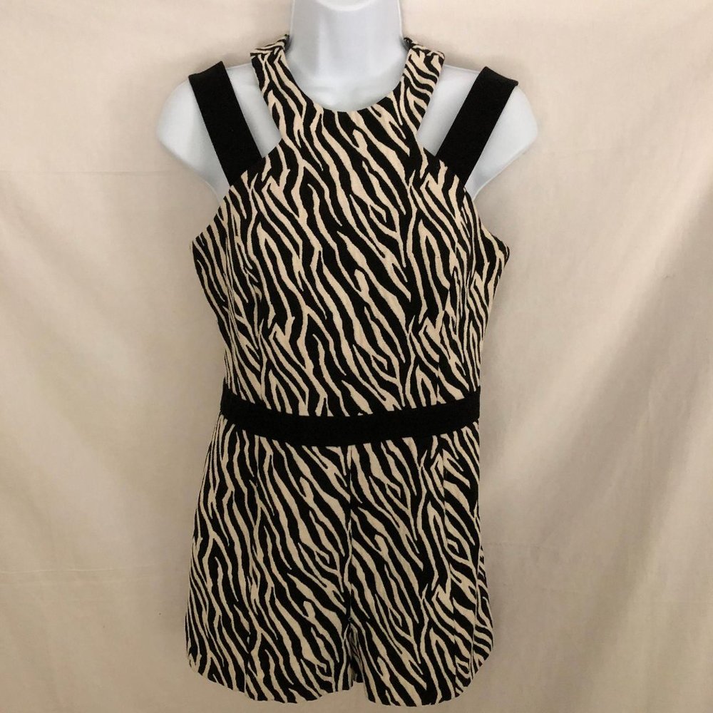River Island Zebra Print Romper Playsuit UK8 US4